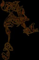 Illuminated A with griffin