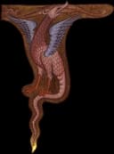 Illuminated T with dragon